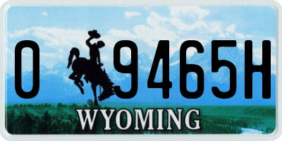 WY license plate 09465H