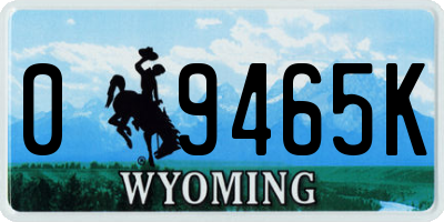 WY license plate 09465K