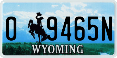 WY license plate 09465N