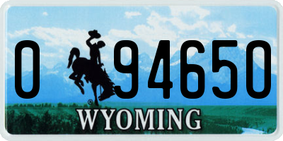 WY license plate 09465O