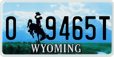 WY license plate 09465T