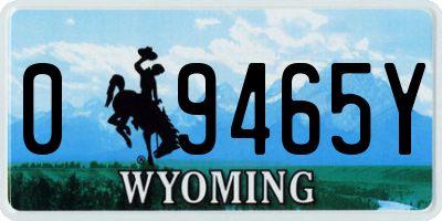 WY license plate 09465Y