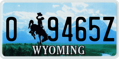 WY license plate 09465Z