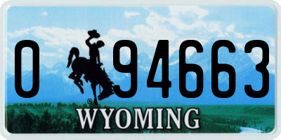 WY license plate 094663