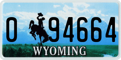 WY license plate 094664