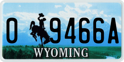 WY license plate 09466A