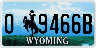 WY license plate 09466B