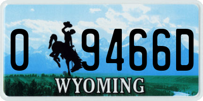 WY license plate 09466D