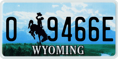 WY license plate 09466E