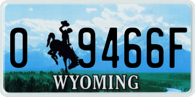 WY license plate 09466F