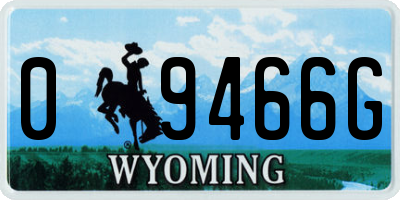 WY license plate 09466G