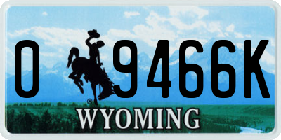 WY license plate 09466K