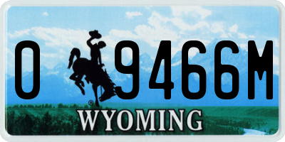 WY license plate 09466M