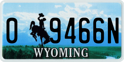 WY license plate 09466N