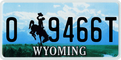 WY license plate 09466T