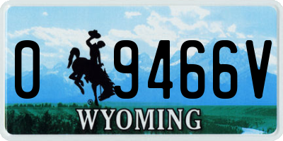 WY license plate 09466V