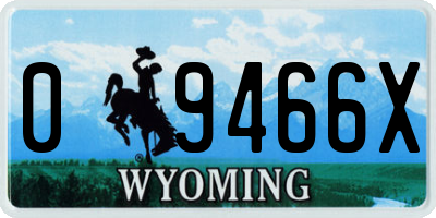 WY license plate 09466X