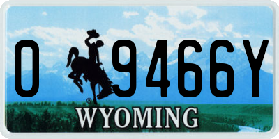 WY license plate 09466Y