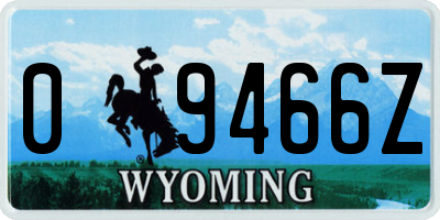 WY license plate 09466Z