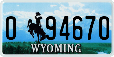 WY license plate 094670
