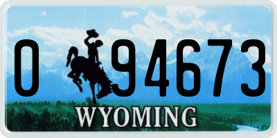 WY license plate 094673