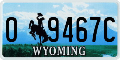 WY license plate 09467C