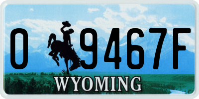 WY license plate 09467F