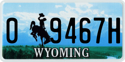 WY license plate 09467H