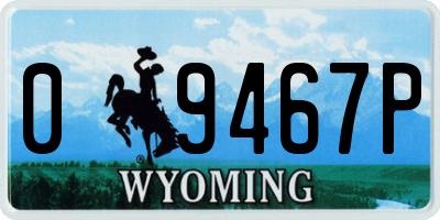 WY license plate 09467P