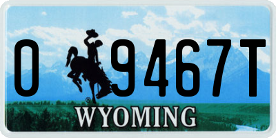 WY license plate 09467T