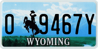 WY license plate 09467Y