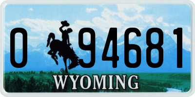 WY license plate 094681