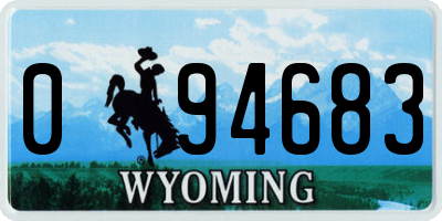 WY license plate 094683