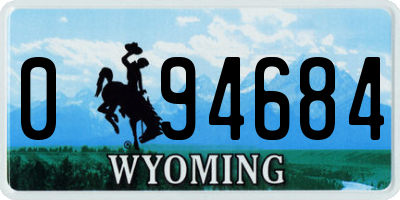 WY license plate 094684