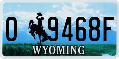 WY license plate 09468F