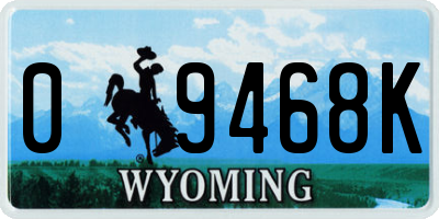 WY license plate 09468K