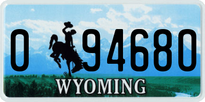 WY license plate 09468O