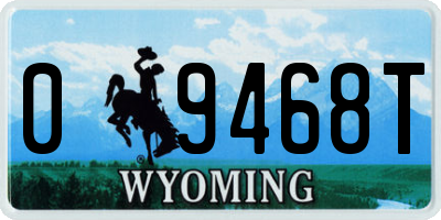 WY license plate 09468T