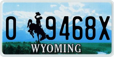 WY license plate 09468X