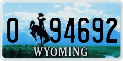 WY license plate 094692