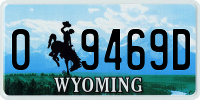 WY license plate 09469D