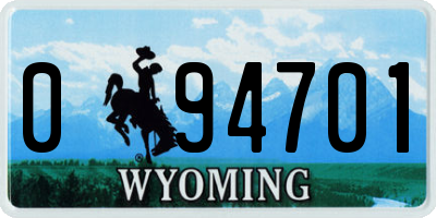 WY license plate 094701