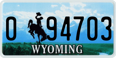 WY license plate 094703