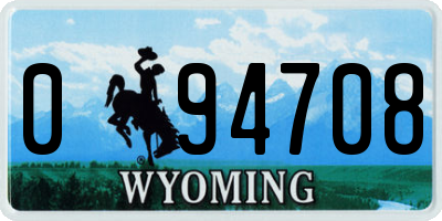 WY license plate 094708