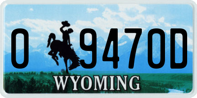 WY license plate 09470D