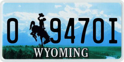 WY license plate 09470I