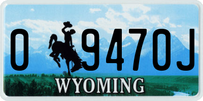 WY license plate 09470J