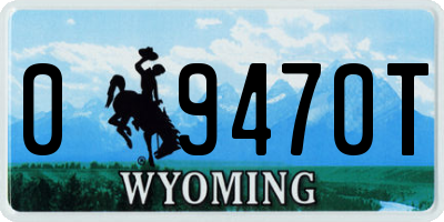 WY license plate 09470T