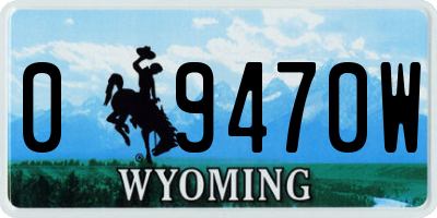 WY license plate 09470W