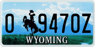 WY license plate 09470Z